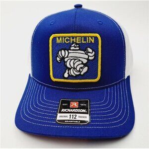 Retro 70s Richardson 112 Trucker Michelin Man Embroidered Patch Cap Hat Snapback